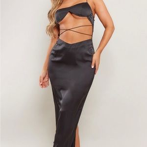 Pretty little thing black midi dress